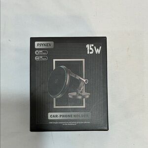 Black 15W Car Phone Holder - Magnetic Wireless Mount